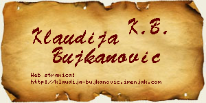 Klaudija Bujkanović vizit kartica